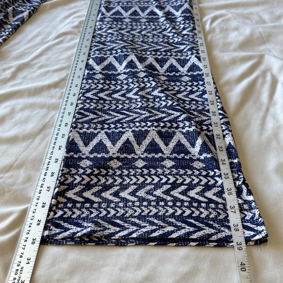 Women's‎ Aztec Pull On Lightweight Wide Leg Palazzo Pants Blue/White Festival - Picture 9 of 11